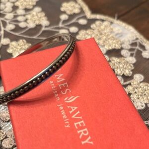 James Avery Silver -Copper Beaded Bangle